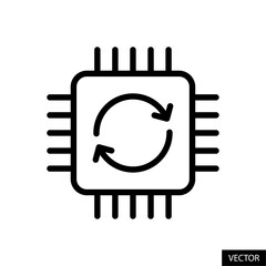 Fototapete - driver update, cpu data processing vector icon in line style design for website, app, ui, isolated o