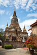 Buddhist temple of Wat Yai Chai Mongkhol in Ayutthaya . Thailand 