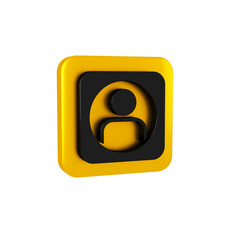 Poster - Black Create account screen icon isolated on transparent background. Yellow square button.