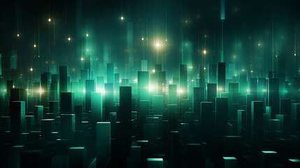 Poster - abstract technological futuristic background with glow. ai generative