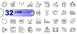 © blankstock - Outline set of Rise price, Lock and Box size line icons for web with Fireworks, Video conference, Bell thin icon. Web timer, Leaf, Card pictogram icon. Online payment, Edit user, Voting hands. Vector