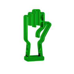 Poster - Green Protective gloves icon isolated on transparent background.