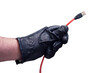 Network wires in the hands of a man, isolated on the white background