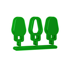 Poster - Green Christmas lights icon isolated on transparent background. Merry Christmas and Happy New Year.