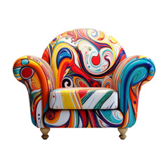 Wall Mural -  A colourfully abstract, swirling pattern armchair, both modern and artistic.