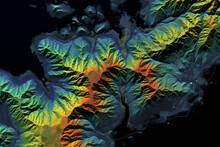 GIS Lidar Map 3D, Model Land Surface Product Made After Processing Aerial Data From Drone