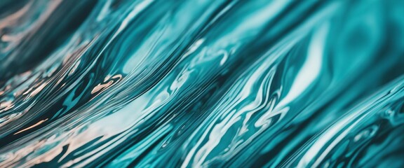 Poster - chrome and cyan marbled wallpaper