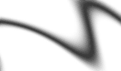 Poster - Monochrome gradient halftone dots background. Vector illustration. Big wave