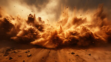 Abstract Sand Storm, Sand Explosion, Brown Background