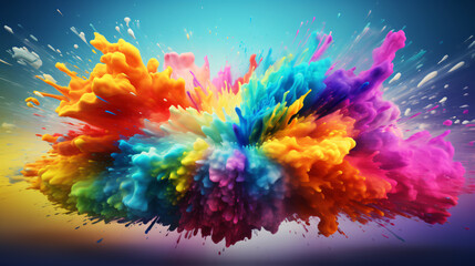 Colorful powder exposion abstract background