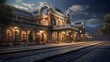 A historic train depot restored to its original splendor in the city center.