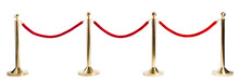 Stanchions With Red Velvet Ropes, Cut Out
