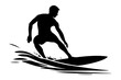 Surfer And Wave silhouette. vector illustration