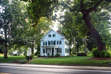 Wall Mural - Traditional American House in Colonial Style. Beautiful old style American house with columns.