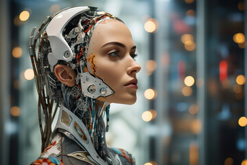Poster - A machine learning model continuously adapting and improving based on new data, exemplifying the self-learning capabilities of artificial intelligence.  Generative Ai.