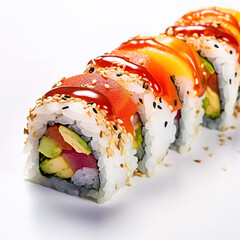 Wall Mural - beautifully plated sushi roll