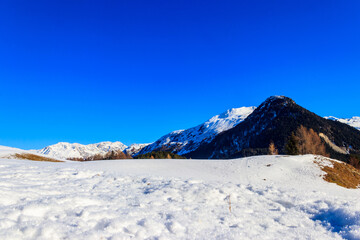 Sticker - Amazing view over snow covered Swiss Alps near Davos, Switzerland