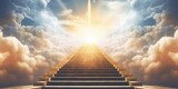 Fototapeta  - Conceptual Illustration of Stairway to Heaven: A Conception of Afterlife and Eternity