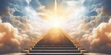 Conceptual Illustration Of Stairway To Heaven: A Conception Of Afterlife And Eternity