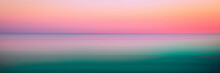 Romantic Foggy Motion Blur Sunset Or Sunrise Landscape For Soft Warm-toned Pastel Seascape Backgrounds
