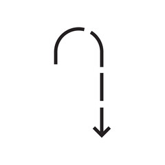 Poster -  signpost, arrow icon, U-Turn icon sign, direction, route, sign flat illustration on white background..eps