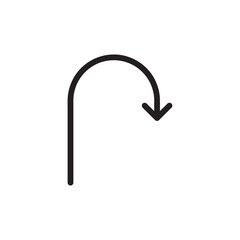 Poster - U-Turn icon, Around, arrow, direction, route, sign. flat trendy style illustration on white background..eps