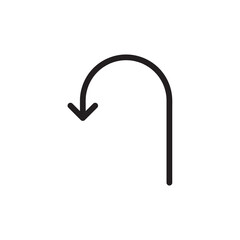 Poster - Arrow, direction, U Turn icon. Vector flat illustration on white background..eps