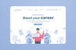 Website career page with job recruitment hiring illustration design