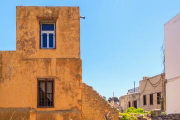 Wall Mural - Old European house. Background with selective focus and copy space