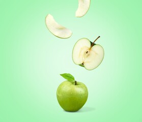 Canvas Print - ripe fresh sweet green apples