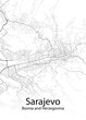Sarajevo Bosnia and Herzegovina minimalist map
