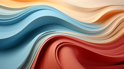 Wall Mural - curved multicolored lines background, texture volume abstraction in full screen