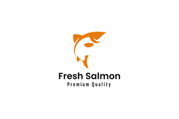 Wall Mural - salmon fish logo vector icon illustration