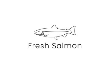 Canvas Print - salmon fish logo vector icon illustration