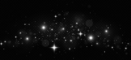 Wall Mural - the dust sparks and silver stars shine with special light. silver dust white sparks and silver stars