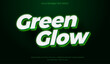 © NNAchini - Green Glow editable text effect - white and emerald green extruded vector 3d text effect - green neon glow