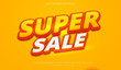 Super Sale Editable Text Effect, Bright color flash sale text mockup, 3d editable illustrator text effect