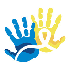 Wall Mural - down syndrome hands print