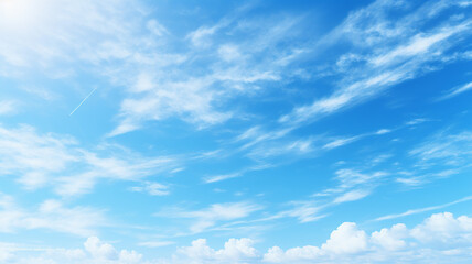 Sticker - background blue sky with light white clouds, abstract view of the sky