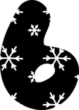 Snowflake Alphabet Number Six 6