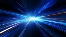 High Speed Blue Light Effect. Futuristic Light Effect. Colorful Lens Flare. Star, Explosion And Electric. Blue Light Technology Background. High Speed. Radial Motion Blur Background. 