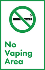 Poster - digital png illustration of no vaping area text, smoking ban sign in frame on transparent background