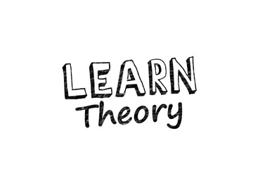 Leinwandbilder - Digital png illustration of learn theory text on transparent background