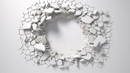 Wall Mural - hole in the white wall, light from the hole abstract background, freedom, idea, discount.