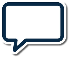 Wall Mural - Digital png illustration of white and blue speech bubble with copy space on transparent background