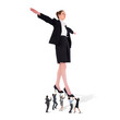 © vectorfusionart - Digital png photo of diverse business people holding businesswoman on transparent background