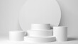 © kichigin19 - white podium abstract empty three-dimensional platform design.