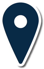 Poster - Digital png illustration of blue destination pin on transparent background