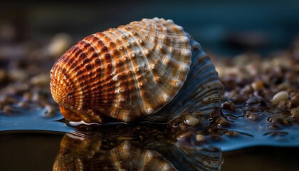 Sticker - Colorful seashell collection showcases beauty in nature underwater world generated by AI