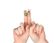 Digital png illustration of hands with rabbit with easter egg on transparent background